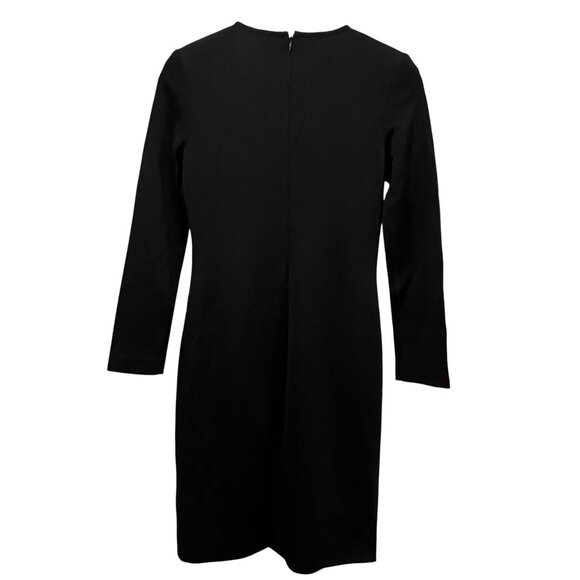 St John Knee Length Knit Sheath Dress, Black 2 - Picture 2 of 7